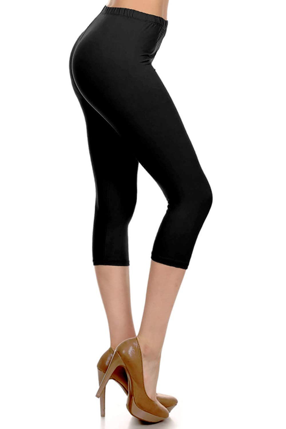 Leggings Depot High Waisted Capri Leggings - Soft & Slim - 37+ Colors