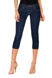 HyBrid & Company Women's Denim Capri Stretchy 19"/17" Cuffed