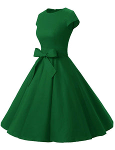 Dressystar Women Vintage 1950s Retro Rockabilly Prom Dresses Cap-Sleeve