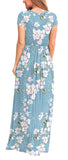 Viishow Women's Short Sleeve Loose Plain Maxi Dresses Casual Long Dresses with Pockets